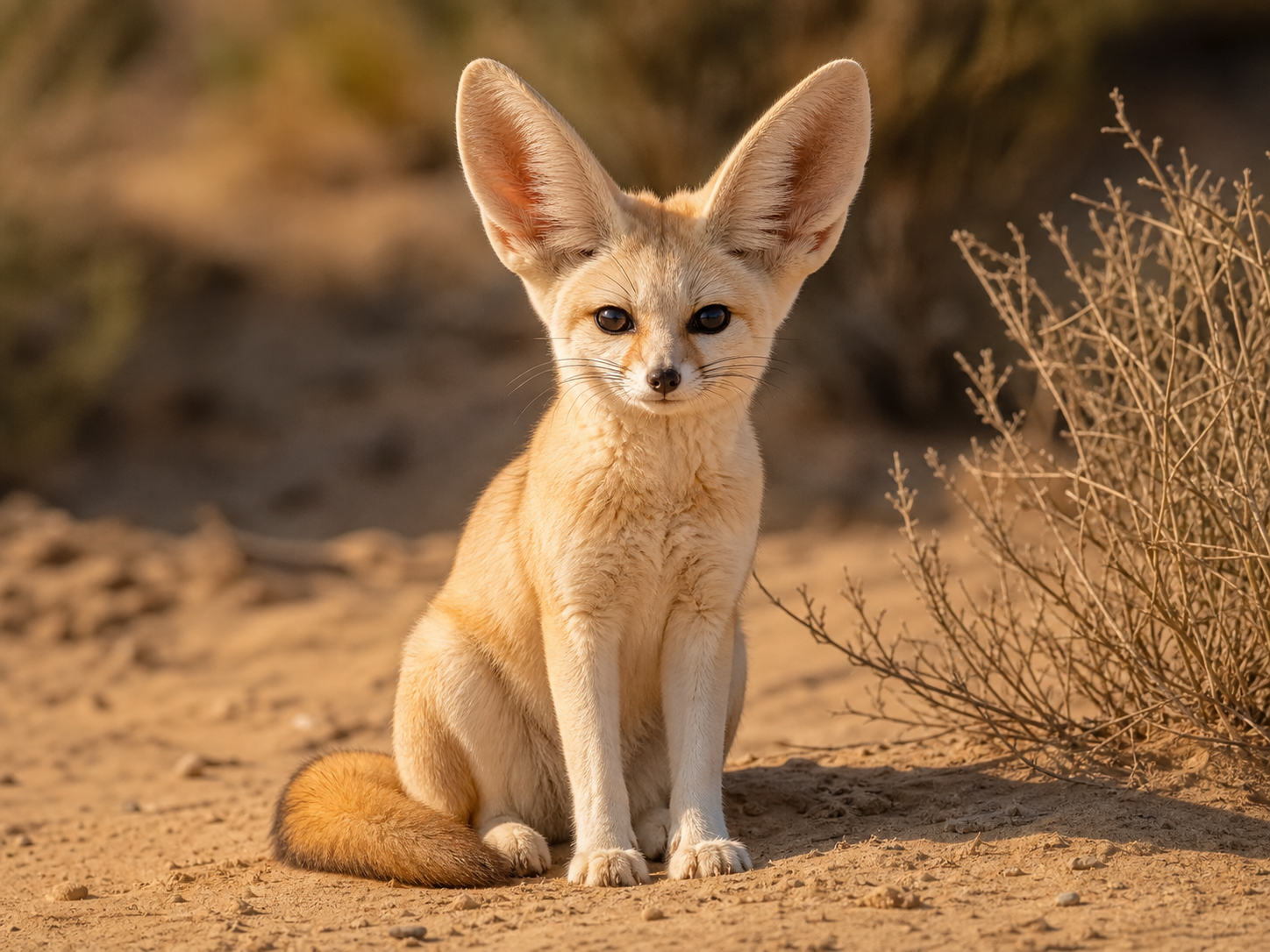 Fennec fox in desert light
